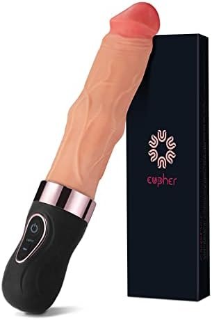 Eupher Thrusting Dildo Vibrator, 36.5?? Realistic Vibrating Dildo For Women With 6 Thrusting Ring Up/Down Speeds & 9 Vibrations, Rechargeable Heated Dildos Machine For G-Spot Anal Vaginal Stimulation