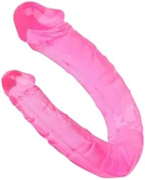 Ousandy Double Ended Dildo Sex Toy Penetration Enders Dong 12 Inch Realistic Penis For Anal Vaginal Play Anus Stimulator (Pink)
