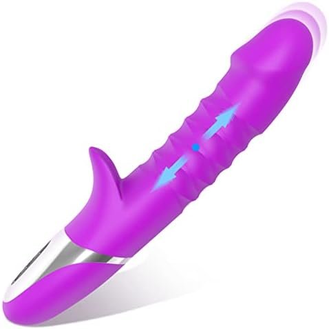 G-Spot Vibrator Shaped Rabbit Dildo With 7 Vibration Modes & 7 Telescopic Modes 2 In 1, Clitoris Vagina Stimulator Soft Silicone Waterproof Massager For Women, Solo Or Couples Play, Adult Sex Toy