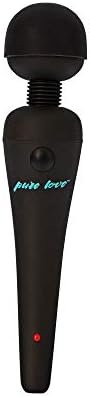 Pure Love Massage Wand, Personal Vibrator, Full Body Massager, Rechargeable & Waterproof, Handheld, Cordless, Powerful Powerbullet Motor, Black