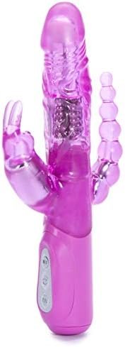 Lovehoney Jessica Triple Rabbit Vibrator - 4 Inch Vibrator For Women With Anal Beads - 7 Patterns & 3 Speeds - Adult Sex Toy - Waterproof - Pink