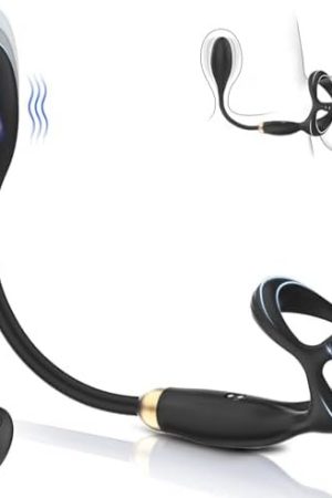 Prostate Massager Anal Plug Vibrator With Penis Rings Male Massage Stimulator Adult Sex Toys For Men 10 Vibrating Modes Mens Vibrators Waterproof Cock Ring Toy Remote Control Butt Plug