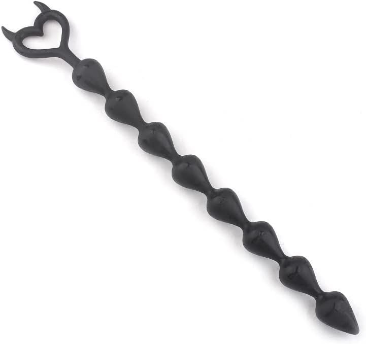 Super Long 14 Inch Silicone Anal Beads, Butt Plug Toy With Little Devil Demon Design, Prostate Massager Anus Plug Toy For Men Women Adults Couples (L)