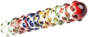 6.7Inch Glass Dildo,Glass Anal Plug Crystal Butt Plug Glass Massager Colorful Butt Plug Crystal Anal Plug For Couples Women Men Masturbation Sex Toy