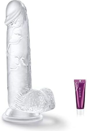 Realistic Transparent Dildo 7.9 Inch Dildo, Adult Sex Toy With Suction Cup, Suitable For Female/Male/Couple, Flexible Dildo With Curved Shaft And Ball, Can Be Used For Vagina G-Spot And Anal Play