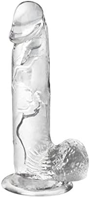 Rovozar 8.3 Inch Realistic Dildo, With Strong Suction Cup For Hands-Free Play, Tpe Transparent Safety Material, For Women/Men/ Adult/ Vagina G-Spot And Anal Sex Toys