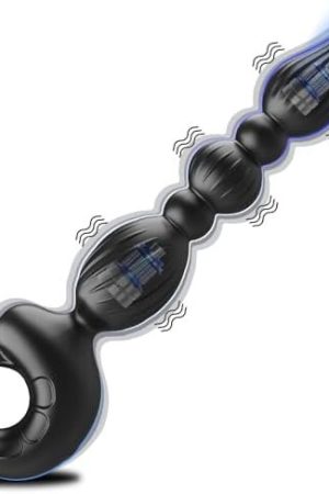 Anal Beads Prostate Vibrator For Men - Adult Sex Toys Butt Plug Vaginal G Spot Prostate Massager With 10 Vibrating Modes & Pulling Ring, Rechargeable Waterproof P-Spot Stimulator For Women Couple