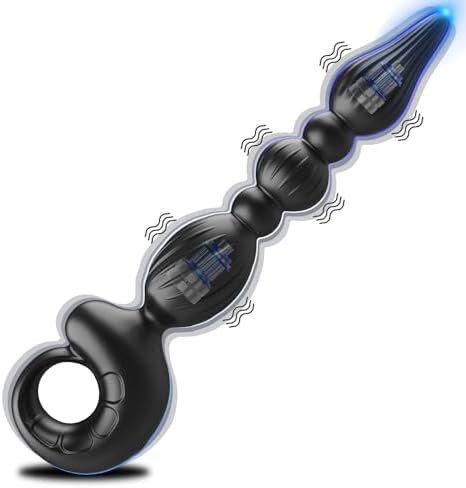 Anal Beads Prostate Vibrator For Men - Adult Sex Toys Butt Plug Vaginal G Spot Prostate Massager With 10 Vibrating Modes & Pulling Ring, Rechargeable Waterproof P-Spot Stimulator For Women Couple