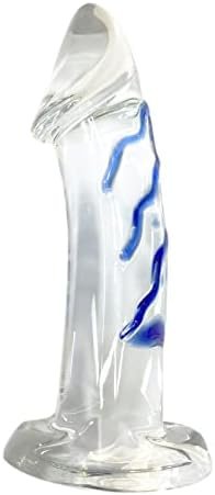 Crystal Swirl Dildo - Big Glass Anal Butt Plug Dildo For Female Masturbation G-Spot Stimulation Vaginal Sex Toys - 7 Inch