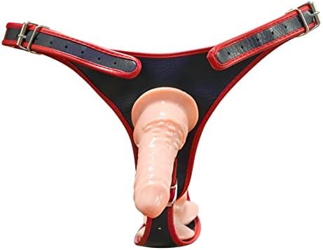 Hliang Harness Strap-On Dildos,Multiple Penetrations Three Dildo Dong Wearable Pegging Toys,Adjustable Strap On Penis Anal Plug For Couple Lesbian Sex Toys, Black & Beige - Image 2