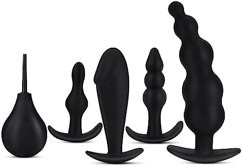 Soxeeh 4 Pcs Anal Butt Plug Silicone Butt Plug Training Set Sex Toys For Men, Women And Couples