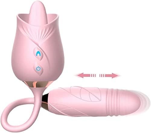 Rose Sex Toy For Woman - Rose Vibrator Pleasure Rose Sex Toy Clit Sucker Adult Sensory Toys Clitoral Stimulator With 10 Vibrating For Clit & Nipple Stimulation Tongue Licking For Women Couples - Image 2
