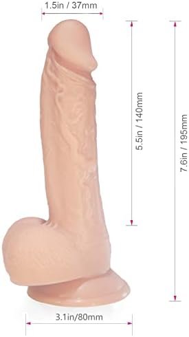 Louviva Dildo Realistic Clear Silicone Suction Cup Women Sex Toy, Adults Sex Toy For Women/Men/Gay (Colorful, 7.6 Inch) - Image 2