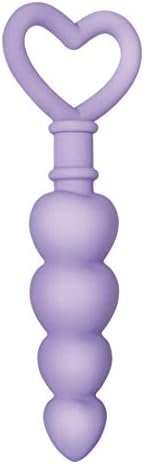 Evolved Love Is Back - Sweet Treat - Silicone Heart-Shaped Anal Plug With Four Anal Beads - Purple