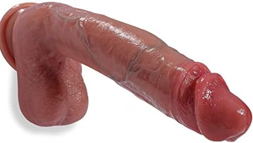 Realistic Dildo For Beginners, 8.4 Inch Soft Silicone Dildos With Strong Suction Cup For Hands-Free Play, Thick Anal Penis For Vagina Anal G-Spot Stimulating, Flexible Sex Toy For Women/Men/Gay/Couple