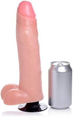 Lynx 11 Inch Vibrating Dildo With Balls - Light