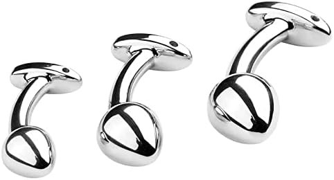 Anal Sex Training Set 3Pcs Metal Butt Plug, Expanding Anal Plug Trainer Kit Adult Sex Toys For Men And Women Gift Silver