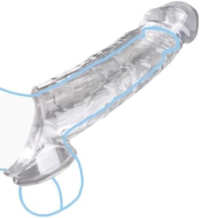 Reusable Penis Enlargement Cock Sleeve,Penis Extender Thicken Cock Ring Sleeve, Clear Penis Enlarger For Couples Sex Toys For Men, Penis Extension For Prolonged Erection