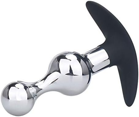 Beauty7 Upgraded Metal Silicone Hybrid Beaded Anal Butt Plug Wearable Anus Vaginal Wand Flexible Anchor Shaped Handle End Odorless Warm Chill Stimulation Men Women Masturbation Outdoor Fetish Sex Toy - Image 3