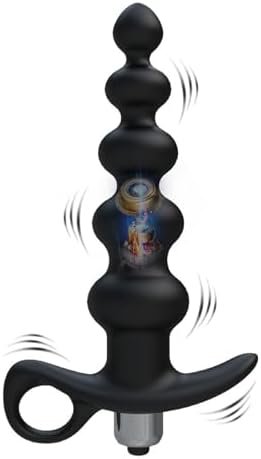 Vibrating Anal Beads Butt Plug, Silicone 16 Powerful Vibration Anal Sex Toy Waterproof Design Contain With Bullet Vibrator For Adult Men Women
