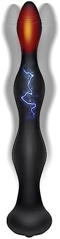 Domlust Anal Plug Male Sex Toys - Anal Beads Adult Toys With Estim Shock Heat Vibrating Butt Plug 50 Multiple Play Prostate Massager, 7.87'' Deep Plug Anal Dildos Stroker For Male Female Unisex
