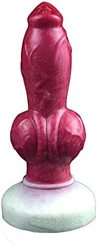 Big Size Silicone Made Artificial Dog Dildo Anal Plug Toy Color Mixed With Large Knot