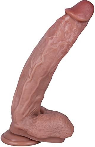 Realistic Dildo, Adult Sex Toy For Vaginal G-Spot Stimulation With Strong Suction Cup, Anal Toy And Blowjob Practice (Black)