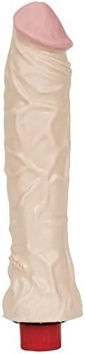 Doc Johnson The Naturals - 8 Inch Heavy Veined Vibrating Dong - 8.4 In. Long And 2.3 In. Wide - Twist Bottom To Control Vibration Speed - Dildo - White