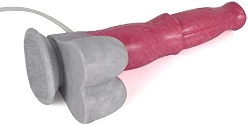 Big Realistic Animal Dildo 9.64'', Ejaculating Horse Dildo, Silicone Squirting Dildo With Suction Cup, Flexible Dildo Anal Plug, Adult Sex Toys (Red) - Image 3