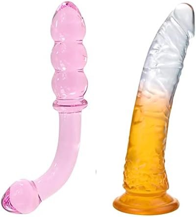 Bent Pleasure Wand G-Spot Dildo Transparent Anal Butt Plug For Men Women
