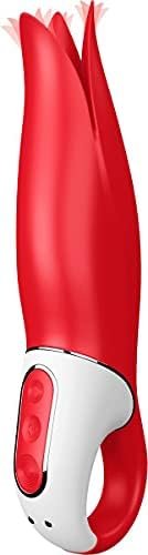 Satisfyer Power Flower Vibrator - G-Spot And Clitoris Stimulator, Vibrating Dildo, Fluttering Petals, 12 Vibration Programs, Retaining Ring - Soft Silicone, Waterproof, Rechargeable