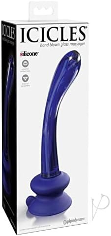 Pipedream - Icicles No. 89 - Glass Suction Cup G-Spot Wand - Blue
