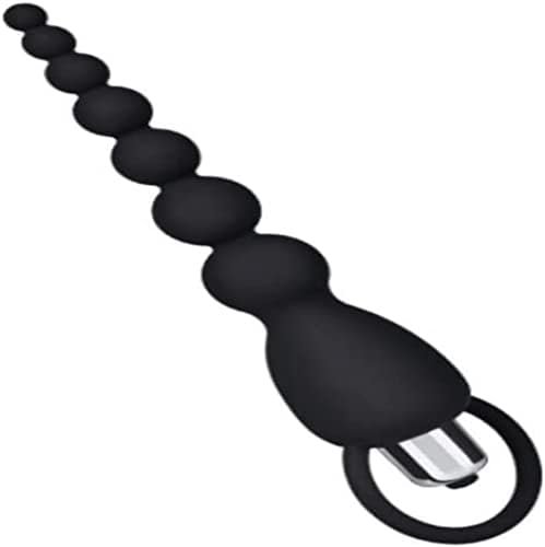 Ousandy Vibrating Anal Beads Plug Booty Bliss Waterproof Silicone Butt Plug With Removable Bullet Vibrator 7.75” Total Length, 6” Insertable (Black) - Image 2