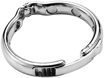 Stainless Steel Penile Stretching Exercise Magnetic Ring Metal Penis Cock Ring Stronger Erection Enhancer For Men(M)