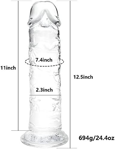 Umania 12.5 * 2.3 Inch Huge Dildos Realistic Crystal Dildo With Strong Suction Cup Hands-Free Dong Big Size Adult Anal Sex Toy For Women Or Men - Image 2