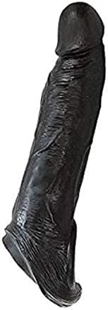 New Big Reusable Sleeve Extender Realistic Textured Extender Material Enlarger For Men Couple 80308 (Black-Hk)