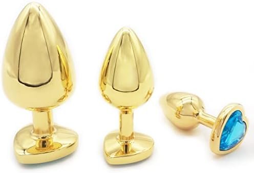 Gmgjqr 3Pcs Set Gold Stainless Steel Butt Toy Plug Tool For Men Women Trainer Kit