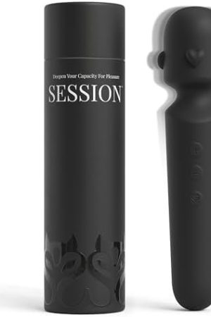 Adult Sex Toy Wand By Session - 12 Powerful Modes, 5 Speeds - Liquid Silicone Clitoral Vibrator Bedroom Stimulator For Women - Rechargeable Waterproof G-Spot Clit Anal Sexual Body Massager - Black