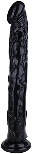 13 Inch Jelly Crystal Clear Dildo, Realistic Flexible Dildos With Powerful Suction Cup Base Large Soft Thick Anal Dildo - Clear