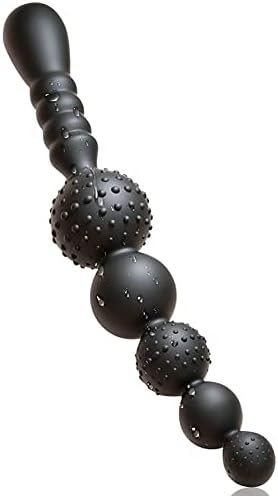 Anal Beads, Silicone Anal Butt Plug With Safe Handle And Particles G-Spot Massager For Men Women