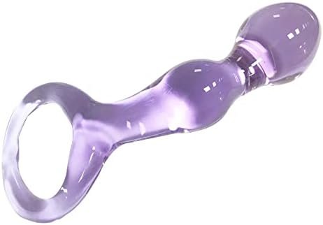 Cchw Glass Dildo Anal Beads, Crystal Anal Beads Pleasure Wand Butt Plug G-Spot P-Spot Massager Pleasure Wand Penis Anal Sex Toys For Men Women, Light Purple