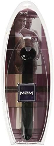 M2M Dildo, Borosilicate Glass, Sleek Wand, Black - Image 2