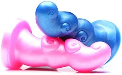 Tantus Sex/Adult Toys Hookah Dildo- 100% Ultra-Premium Silicone Matte Finish Harness Compatible Anal Safe, G-Spot & Prostate Stimulation For Men, Women, Couples - Rockabilly Blue - Image 3