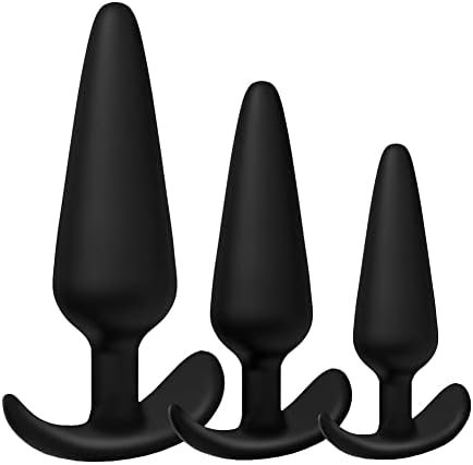 Silicone Anal Plugs For Comfortable Long-Term Wear Anal Plug Training Set/Anal Sex Trainer/Prostate Massage Anus Dilator Anal Ball For Adult Beginners Advanced Users 3Pcs