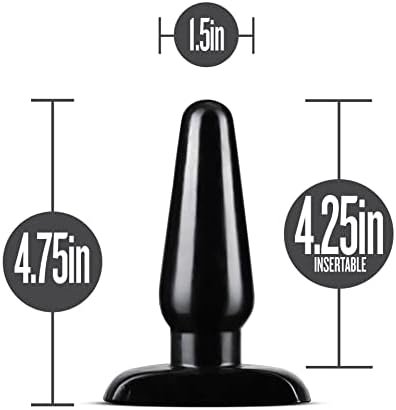 Blush Anal Adventures Basic Butt Plug - 4 3/4 Inch Medium Easy To Insert Smooth Latex Free Pleasure Intermediate Advanced Adult Toy - Comfortable Anchor Base - Sex Toys For Women Men Couples - Black - Image 3