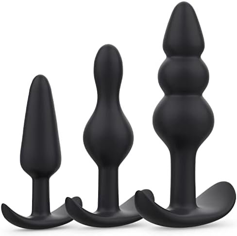 Butt Plug, Pack Of 3 Silicone Anal Beads Plugs Kit Trainer Set From Beginners To Advanced Player For Comfortable Long-Term Wear, Sex Toys For Couples