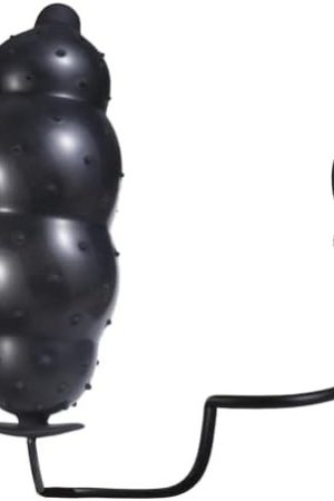 Granular Butt Plug Silicone Inflatable Anal Plug 15.7"X4.7" Black