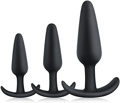 Sxovo Silicone Anal Plug, 3 Butt Plugs Trainer Set Prostate Massager P Spot Anal Dildo Adult Sex Toys For Couples Beginners Advanced Users