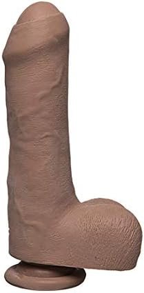 Doc Johnson The D - Uncut D - 7 Inch With Balls - Ultraskyn - 7" Long And 1.75" Wide - Suction Cup Base - O-Ring Harness Compatible Dildo, Caramel