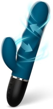 Vibrator Adult Sex Toy, G-Spot Vibrator Rabbit Dildo, Waterproof Dildo Vibrator, Dual Motor Stimulator With 10 Powerful Vibrations For Women Or Couples Fun (Blue)